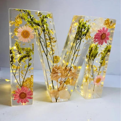 💌Spell your lover's name🌸Dried Floral Resin Letters Night Light💞