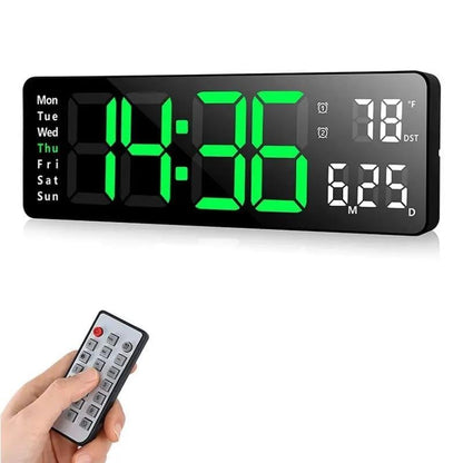 ⚡13" Large Digital Clock with Temperature, Date, Auto DST, Night Light, Auto Brightness Dimmer