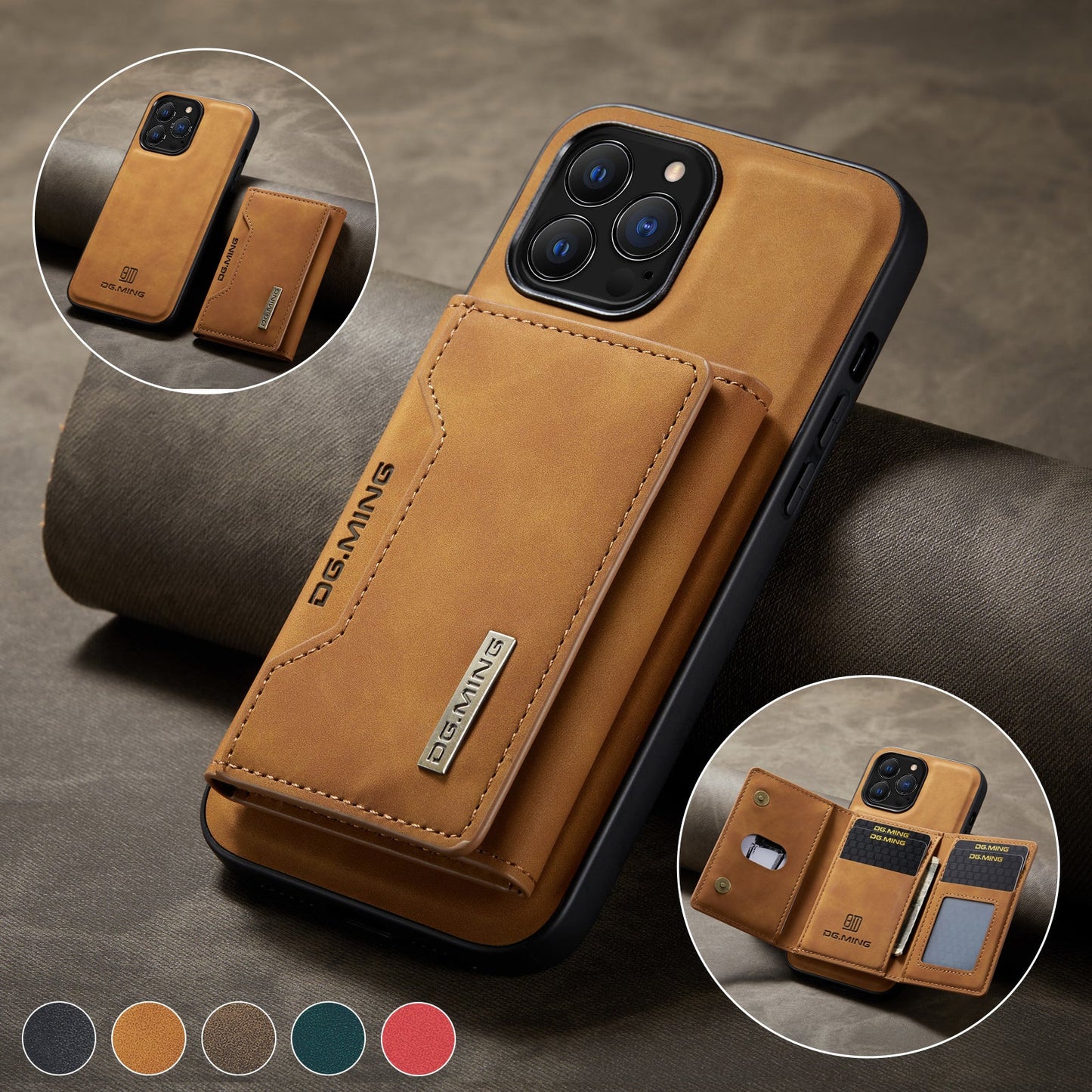 2 in 1 Detachable Leather Wallet Case for iPhone