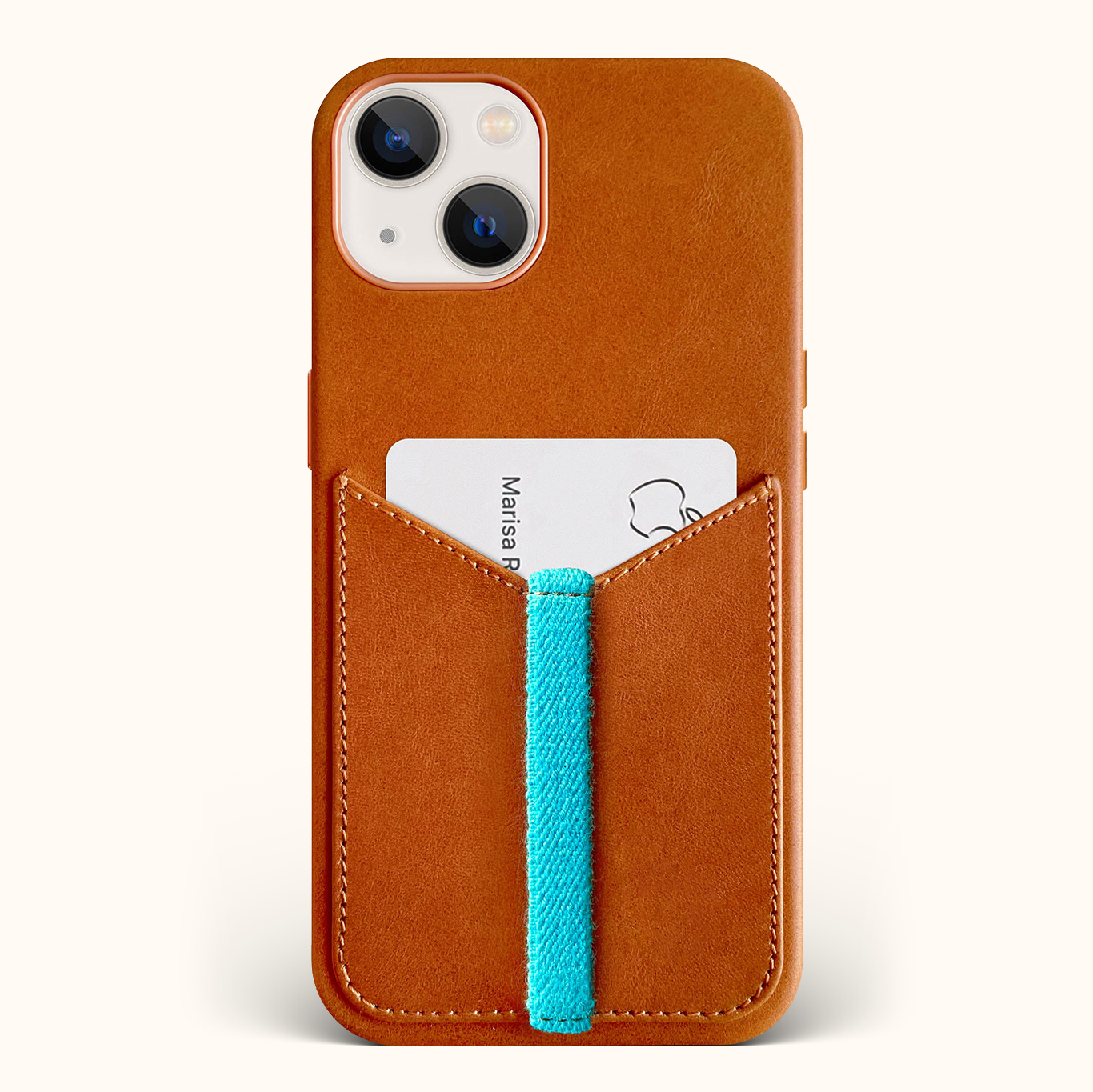 Leather iPhone Wallet Case - Saddle Tan