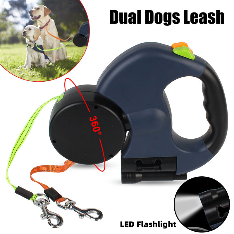 OshCart™ Retractable Dual Dog Leash