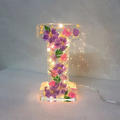 💌Spell your lover's name🌸Dried Floral Resin Letters Night Light💞