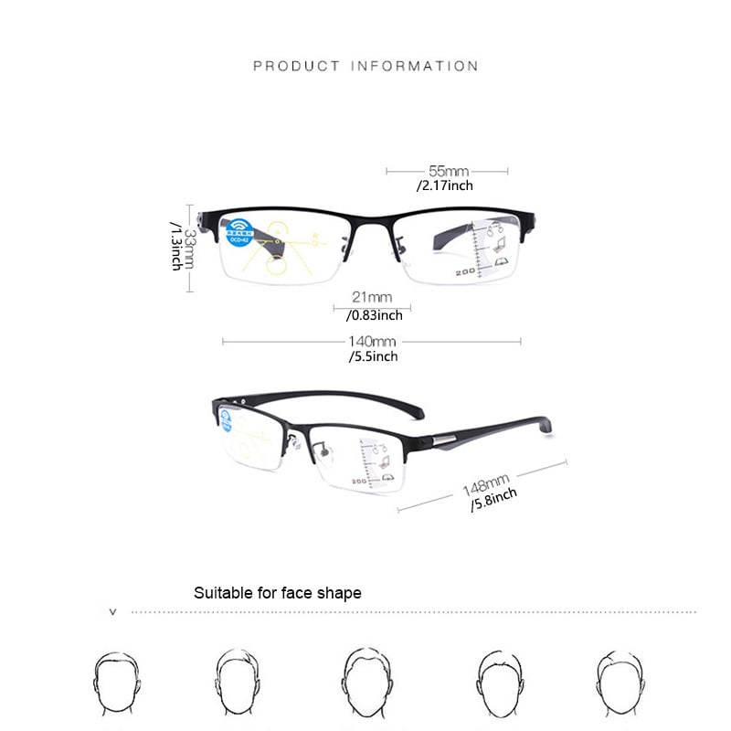 （YU)MENS FASHION TITANIUM ULTRA-LIGHT SHOCKPROOF IMPACT-RESISTANT READING GLASSES